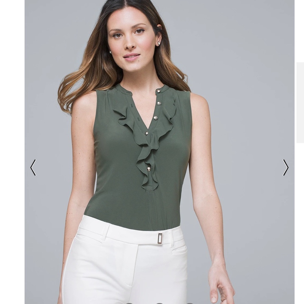 Flounce Trim Sleeveless Top